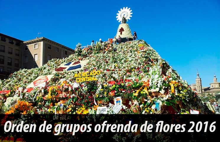 Orden de salida en los grupos en la Ofrenda de flores 2016 Pilar