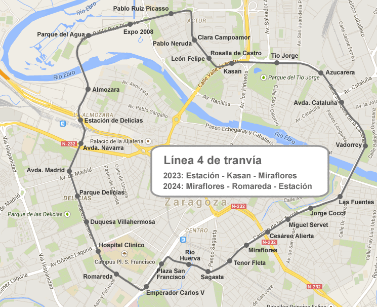 La línea 4 del tranvía será circular.