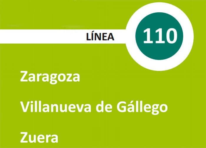 Bus de Zaragoza a Villanueva de Gállego-Zuera: horarios, tarifas y recorrido