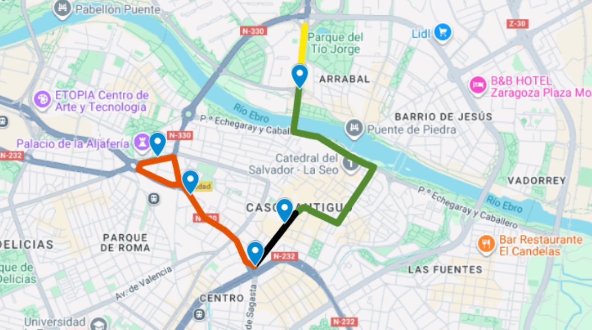 recorrido tractorada enero 2026 zaragoza