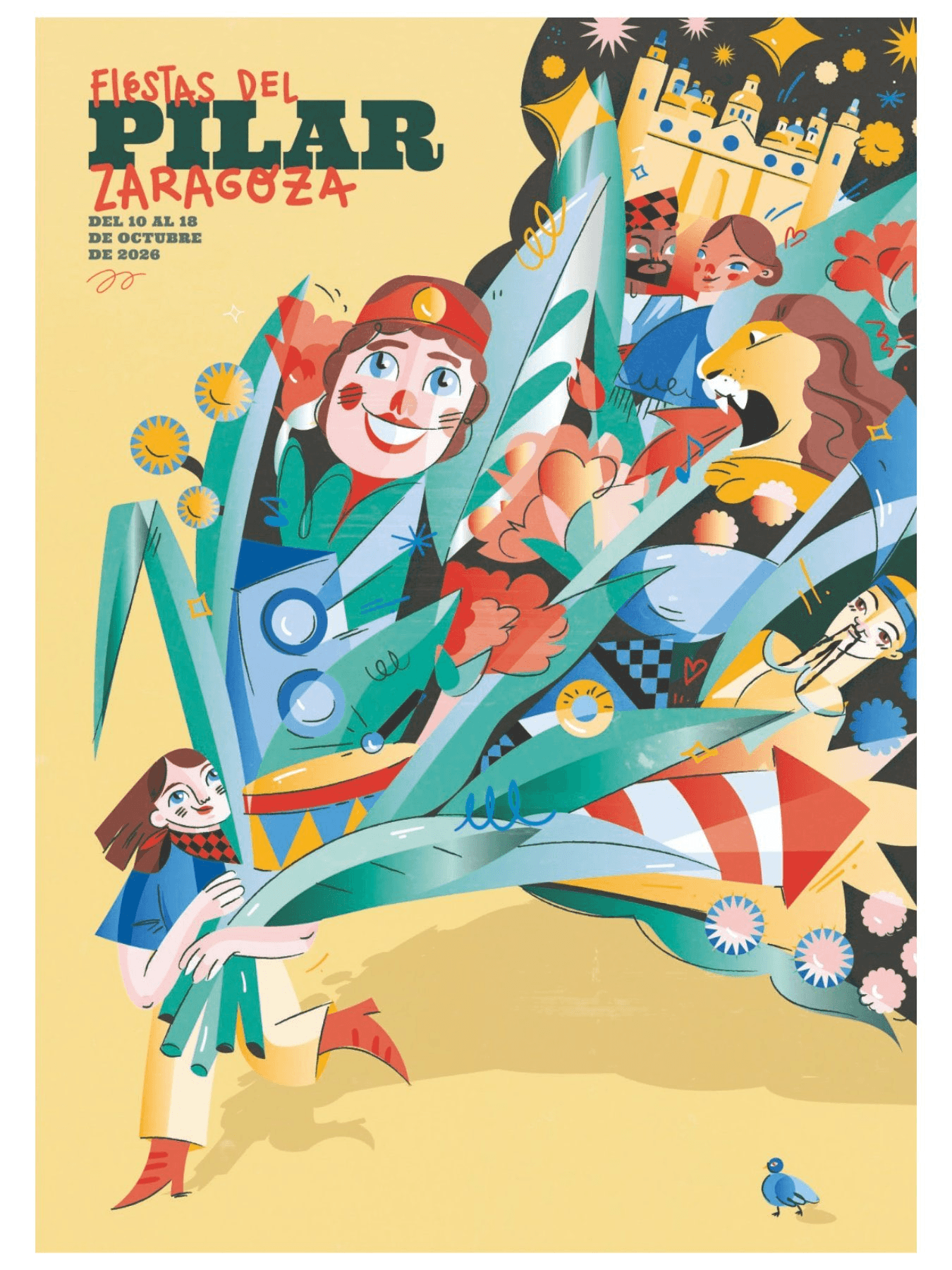 Cartel anunciador de las Fiestas del Pilar 2026 de Zaragoza