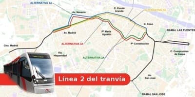 recorridos tranvia zaragoza linea 2