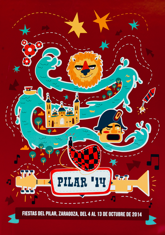 "Fiestas". Cartel finalista en el concurso para las Fiestas del Pilar 2014.
