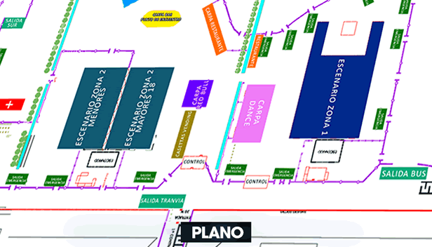 Escenario 1 y 2 del Parking Norte River Sound Festival durante las Fiestas del Pilar