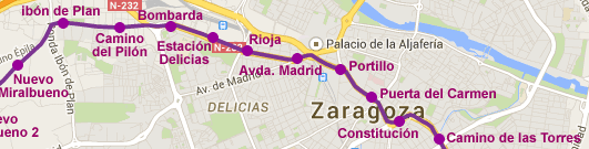 Línea 6 del tranvía de Zaragoza y su trayecto previsto en 2030
