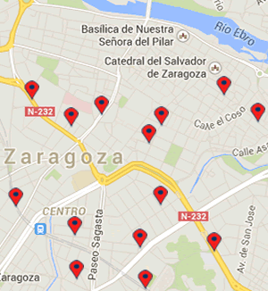 Calles de la Operación Asfalto en el centro de Zaragoza