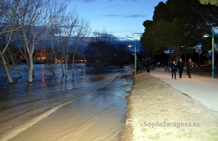 La zona más cercana al río de la arboleda de Macanaz está inundada