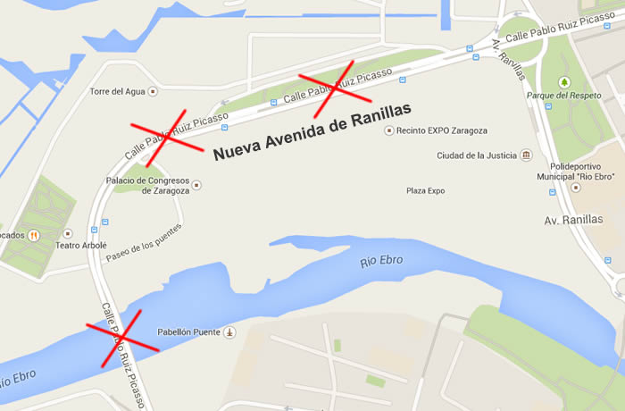 La nueva Avenida de Ranillas será el tramo de Pablo Ruiz Picasso que rodea el recinto Expo.