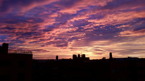 Imagen del atardecer zaragozano, por Eva Bona