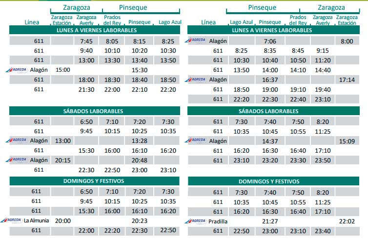 horario bus pinseque zaragoza