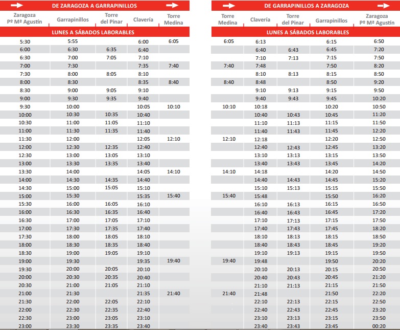 horarios-bus-garrapinillos-zaragoza