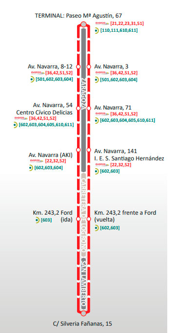 recorrido autobus a torres de san lamberto