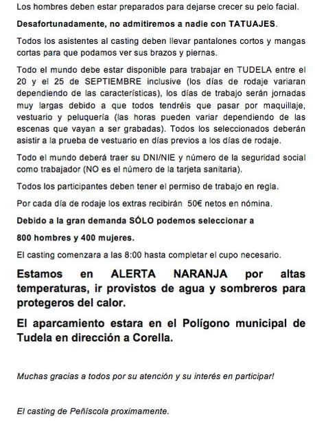 comunicado oficial casting juego de tronos