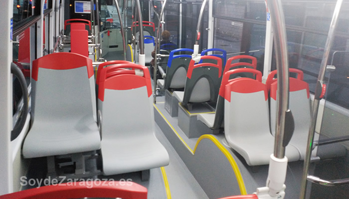 Interior de los nuevos autobuses de Zaragoza