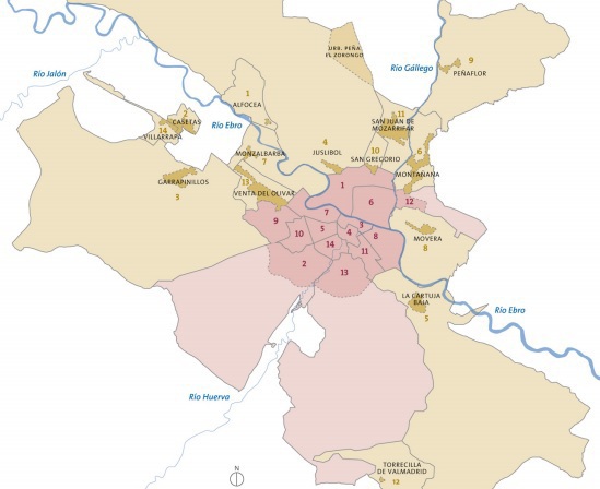 Situación de los barrios rurales de Zaragoza