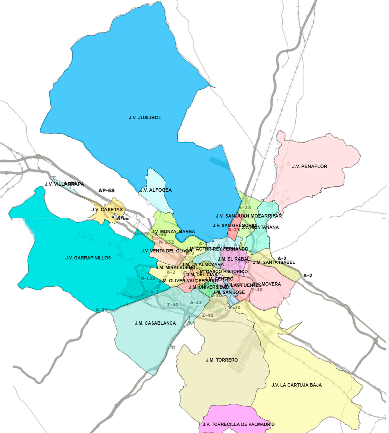 distritos vecinales zaragoza