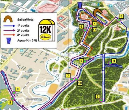 Recorrido de la carrera 12K del Rincón.