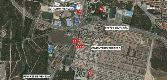 Plano de la situación del Cementerio de Zaragoza