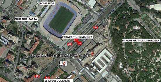 Plano de situación del Hospital Miguel Servet