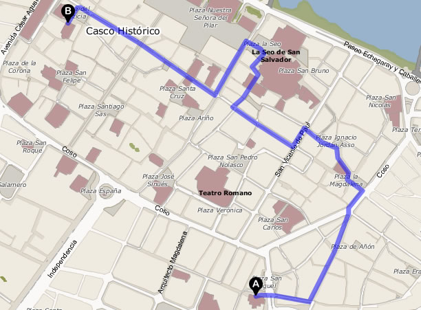 plano del camino que sigue la procesión del Nazareno