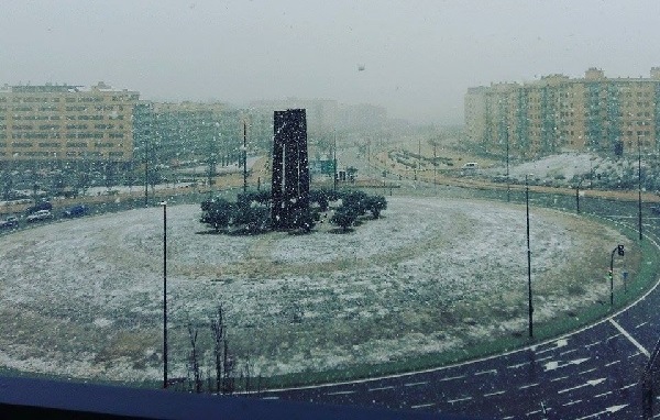 Valdespartera nevado, foto de Helem Mioñez.