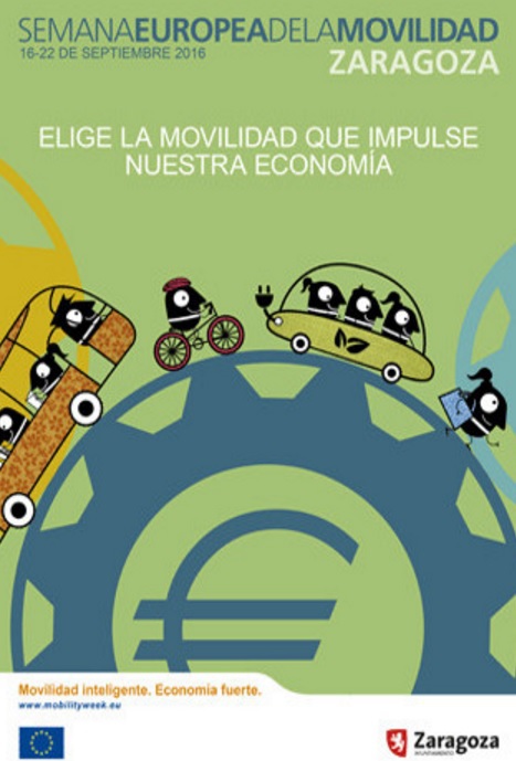 Cartel de la Semana Europea de la Movilidad en Zaragoza