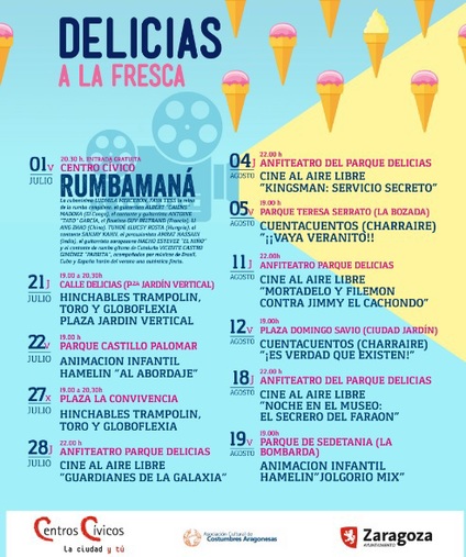 Cartel y programación de Delicias A la Fresca