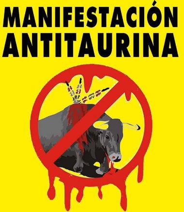 Manifestación antitaurina en la ciudad de Zaragoza