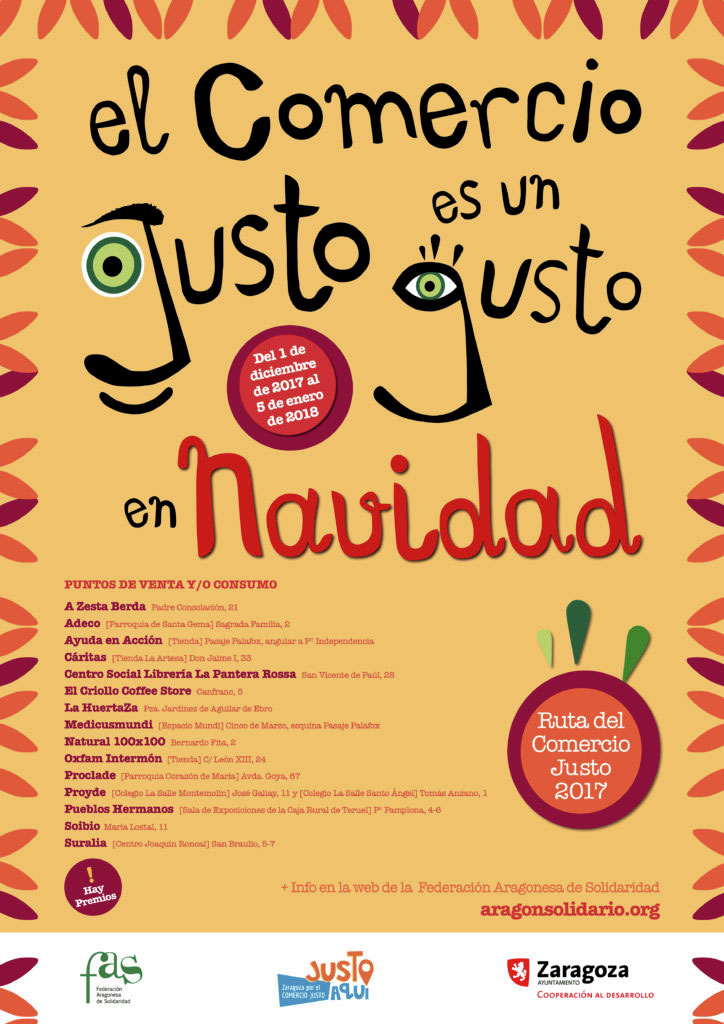 ruta comercio justo zaragoza navidad 2017 2018