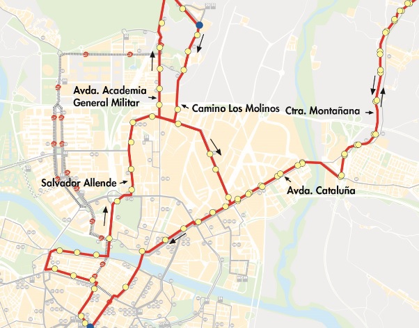 plano recorrido linea n7 peñaflor