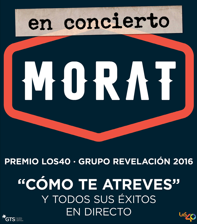 Entradas y cartel del concierto de la banda Morat en Zaragoza