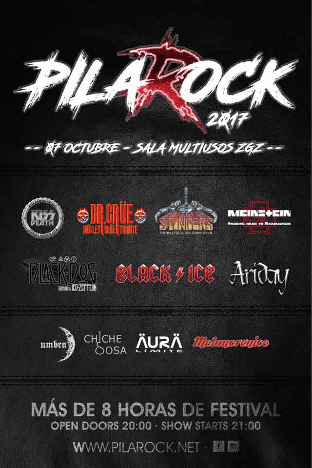 Cartel completo con todos los grupos del PilaRock