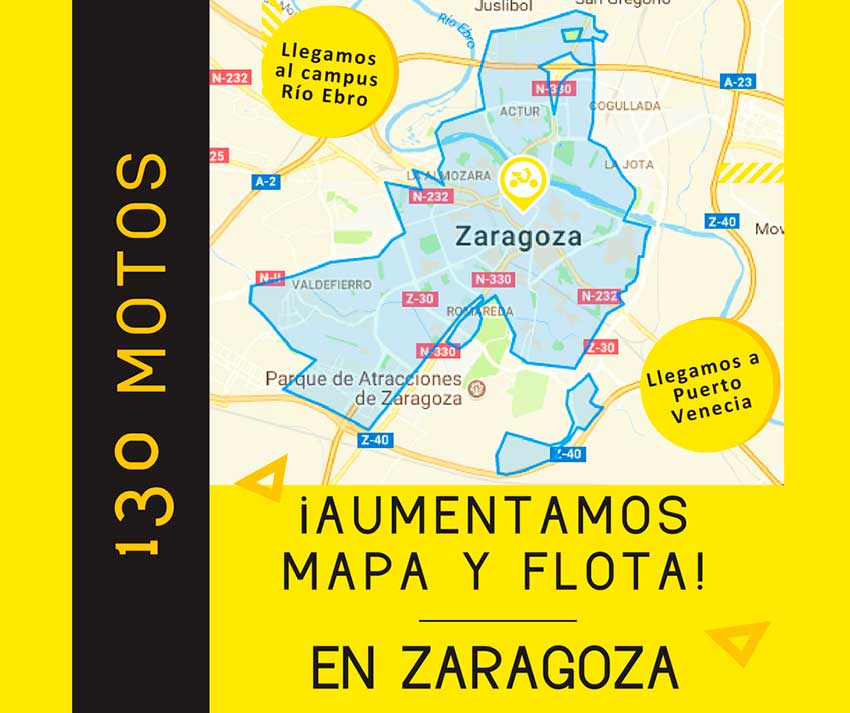 130 motos de alquiler muving en Zaragoza