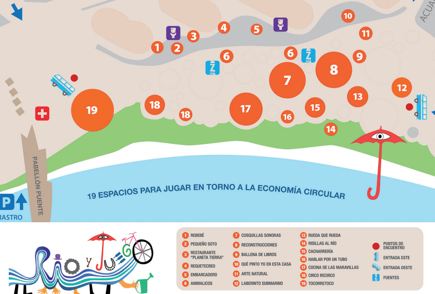 Mapa de zonas de Río y Juego en la Expo