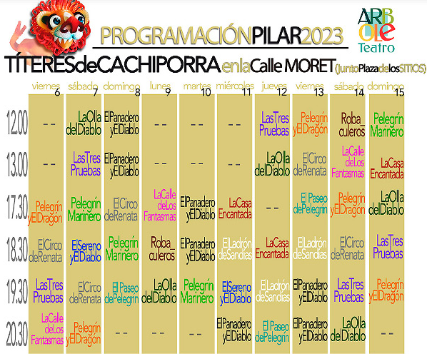 titeres de cachiporta fiestas del pilar 2023