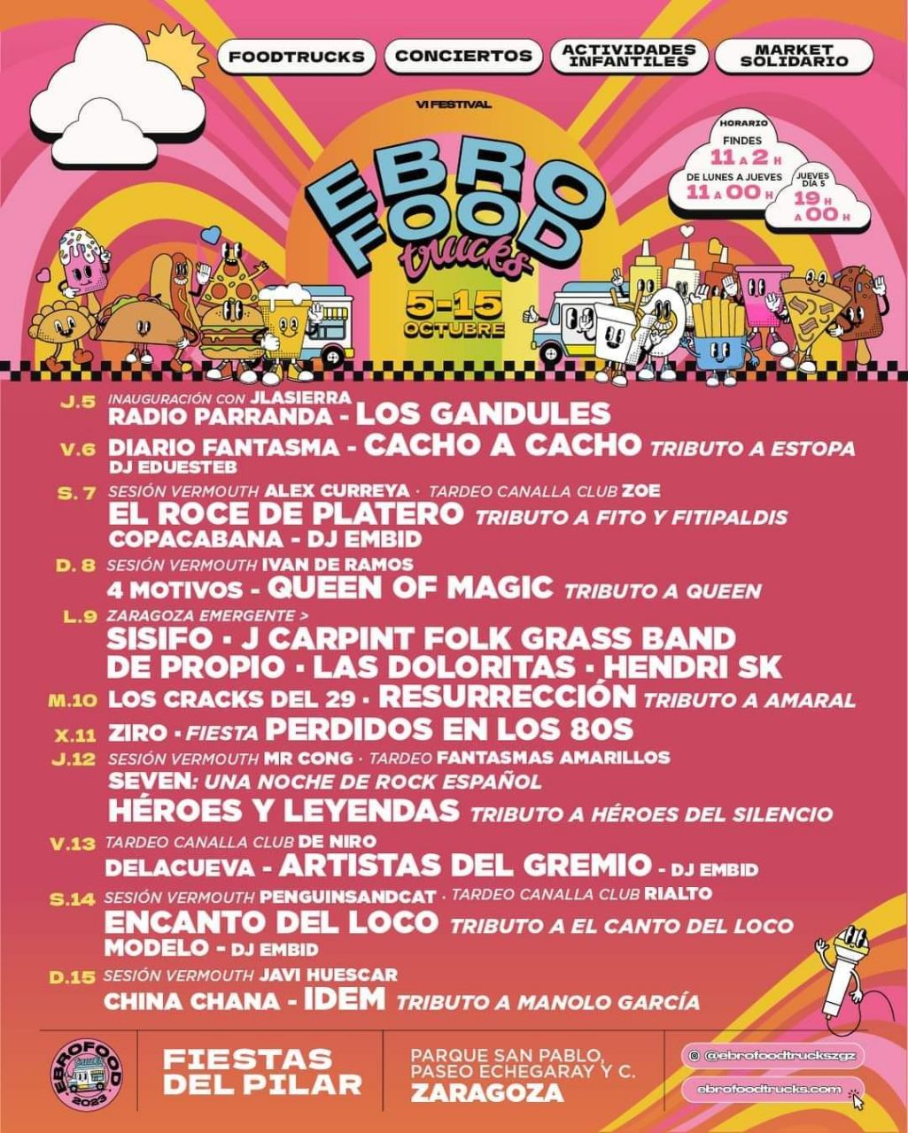 Conciertos en Ebro Food Festival food trucks Ebro