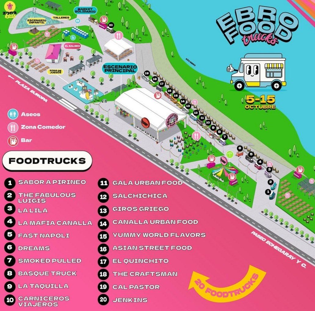 Food Trucks Fiestas del Pilar 2023 Plano