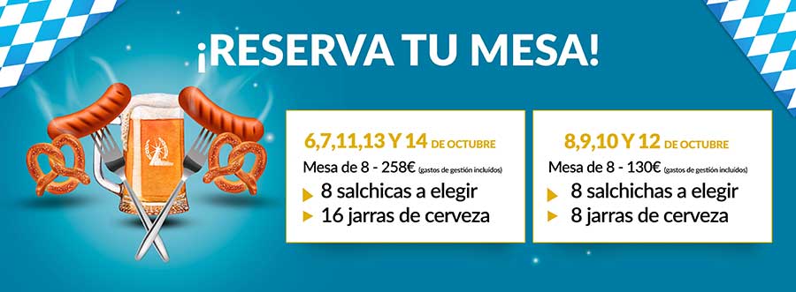 Reservar mesas en la fiesta de la cerveza de Zaragoza en el Parque de Atracciones