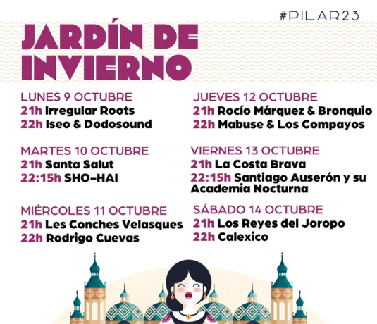 conciertos jardin invierno fiestas del pilar 2023