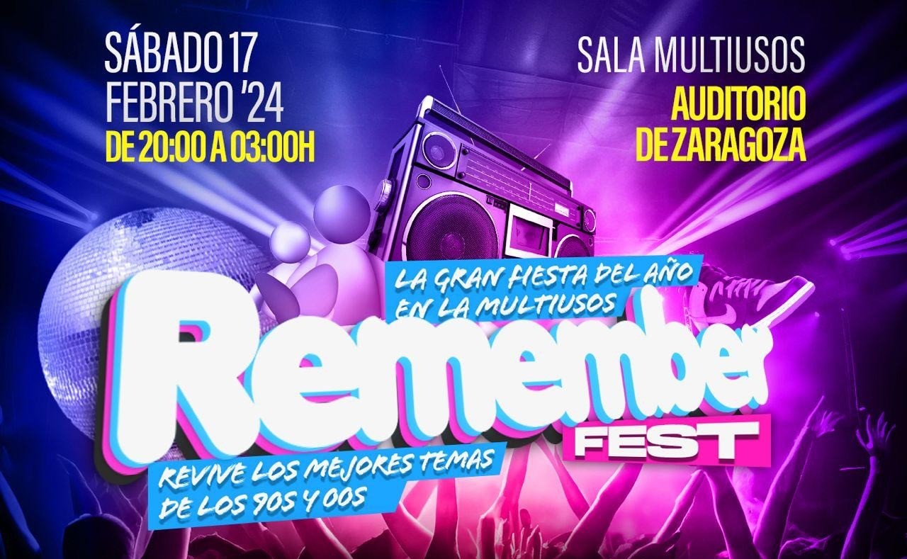 Venta de entradas para la Gran fiesta de los 90 y 2000 en la sala Multiusos de Zaragoza