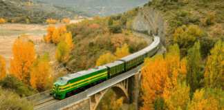 El nuevo tren turístico entre las montañas que está arrasando en Aragón este verano tren turístico pirineo